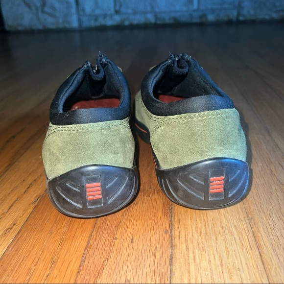 Lands End Olive Green Suede Zip Up Shoe Moccasin - Picture 3 of 6